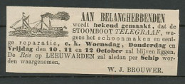 Advertentie 1866 Stoomboot Telegraaf - Brieven En Documenten