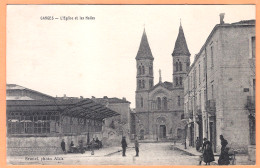 CPA Vue Très Rare - HÉRAULT - GANGES - L'ÉGLISE ET LES HALLES - Animation - Ganges