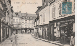 YVETOT RUES DU CALVAIRE ET DE L'EGLISE 1923 TBE - Yvetot