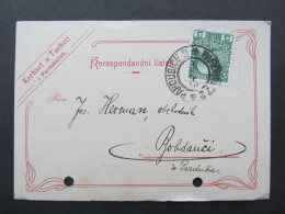 KARTE Pardubice - Bohdaneč Kerhart A Tachecí 1910 Böhmen  // P9920 - Cartas & Documentos