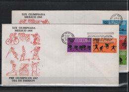 Mexico Michel Cat.No. FDC 1236/1244 + Sheet 710 Olympia - Messico