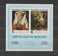 Burundi 1967 Exhibition Of Paintings Montreal S/S Imperforate/ND MNH/** - Hojas Y Bloques