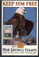 USA STATI UNITI 1991 WAR SAVINGS BOND EAGLE 29c MAXI MAXIMUM CARD CARTE CARTOLINA - Cartes-Maximum (CM)