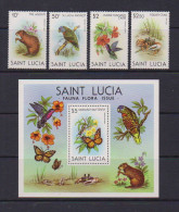 SAINT LUCIA    1981   Wildlife    Set  Of  4  +  Sheetlet     MNH - St.Lucie (1979-...)