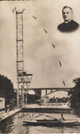 21 DIJON CARTE PHOTO L'ABBE VOLANT ROBERT SIMON POUR LA RESTAURATION DE SON EGLISE En SAONE PLONGE D'UNE HAUTEUR  35 M - Dijon