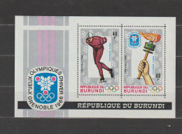 Burundi 1967 Olympic Wintergames Grenoble MNH/** - Blocchi & Foglietti