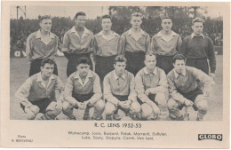 CARTE " GLOBO" De L'équipe De Football De LENS 1952-53. - Lens