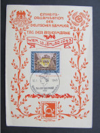GEDENKBLATT Tag Der Briefmarke Deutsches Reich Wien 1943 // P9910 - Briefe U. Dokumente