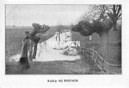 Prent - Kiekje Bij Rhenen  - 8.5x12.5 Cm - Rhenen