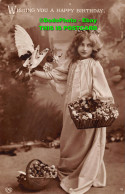 R359374 Wishing You A Happy Birthday. Girl With A Bird On His Hand. E. A. Schwer - Monde