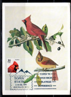 USA STATI UNITI 1991 BIRDS FAUNA BIRD CARDINAL 30c MAXI MAXIMUM CARD CARTE CARTOLINA - Cartas Máxima