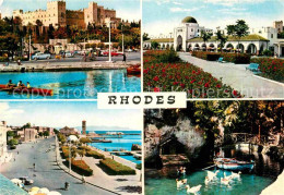 72782002 Rhodes Rhodos Greece Schloss Promenade Schwanenteich Rhodes - Griechenland