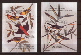 Anguilla 1985 Birds - John Audubon - 2 MS MNH - Familles Royales