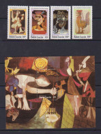 SAINT LUCIA    1981   Birth  Centenary  Of  Picasso    Set  Of  4  +  Sheetlet     MNH - St.Lucia (1979-...)