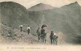 63 - Le Mont Dore - Le Chemin Au Sancy - Animée - Anes - Correspondance - CPA - Voir Scans Recto-Verso - Le Mont Dore