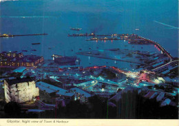 Gibraltar - Vue Aérienne - Night View Of Town And Harbour - CPM - Voir Scans Recto-Verso - Gibilterra