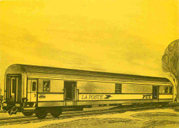 Trains - Trains - Art Peinture Illustration - Illustrateur Gérard Chantriaux - Wagon Poste De 26 40 M Mis En Service En  - Trenes