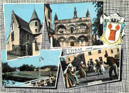 86 - Civray - Multivues - Folklore - Blasons - Mention Photographie Véritable - Carte Dentelée - CPSM Grand Format - Voi - Civray