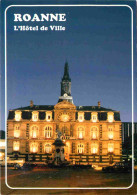 42 - Roanne - Hotel De Ville - Vue De Nuit - CPM - Flamme Postale - Voir Scans Recto-Verso - Roanne