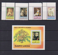 SAINT LUCIA    1981   Decade  For  Women    Set  Of  4  +  Sheetlet     MNH - St.Lucia (1979-...)