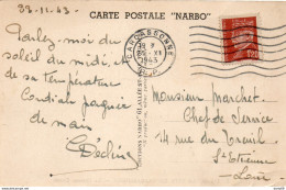 1943 CARTOLINA CON ANNULLO  CARCASONNE - Briefe U. Dokumente