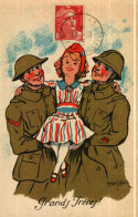 CPA   Illustrateur Marcel Bloch    Militaria     GRANDS FRERES   Soldats Et Petite Fille - Humour
