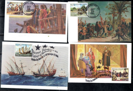 USA STATI UNITI 1992 DISCOVERY OF AMERICA COMPLETE SET SERIE COMPLETA MAXI MAXIMUM CARD CARTE CARTOLINA - Cartoline Maximum