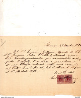 1895  LETTERA CON MARCHE DA BOLLO - Revenue Stamps