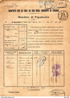 1907 FIRENZE MANDATO DI PAGAMENTO CON MARCHE DA BOLLO - Documents Historiques