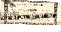1866 DEBITO PUBBLICO  DEL REGNO D' ITALIA - Documentos Históricos