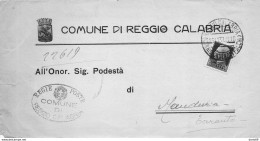 1937   LETTERA  CON ANNULLO REGGIO CALABRIA - Storia Postale