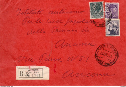 1962    LETTERA RACCOMANDATA  CON ANNULLO ANCONA - 1961-70: Storia Postale
