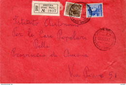 1962    LETTERA RACCOMANDATA  CON ANNULLO ANCONA - 1961-70: Storia Postale