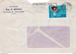 1982   LETTERA  CON ANNULLO NAPOLI + TARGHETTE SETTIMANA CROCE ROSSA - 1981-90: Marcophilie