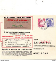 1982 Cartolina Con Annullo DIAMANTE COSENZA - 1981-90: Storia Postale