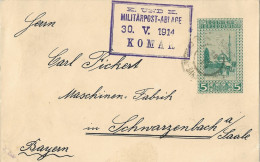 Bosnia-Herzegovina/Austria-Hungary, Postal Stationery-year 1914, Auxiliary Post Office/Ablage KOMAR, Type B1 - Bosnië En Herzegovina