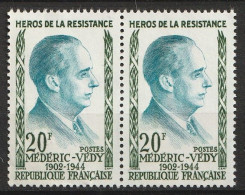 N° 1200 Héros De La Résistance: M Védy Belle Paire De 2 Timbres Neuf  Impeccable - Unused Stamps