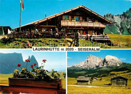 72781157 Seiser Alm Dolomiten Laurin Huette Schlerngebiet Dolomiten Blumenkasten - Sonstige & Ohne Zuordnung