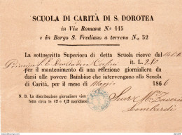 1866 SCUOLA DI CARITÀ DI S. DOROTEA - Historical Documents