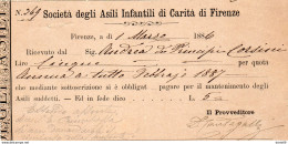 1886 Società Degli Asili Infantili Di Carità FIRENZE - Documenti Storici