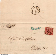 1876 LETTERA CON ANNULLO IN CORSIVO GAVELLO ROVIGO + POLESELLA - Marcofilie