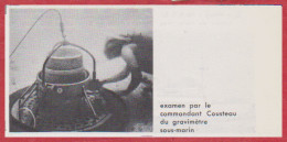 Examen Par Le Commandant Cousteau Du Gravimètre Sous Marin. Larousse 1960. - Historical Documents