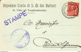 1923   CARTOLINA CON ANNULLO S. VITO AL TAGLIAMENTO UDINE - Marcophilie