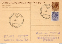 1977  CARTOLINA CON ANNULLO MILANO - MOSTRA FILATELICA - Entero Postal