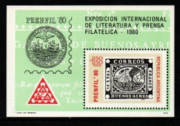 Argentinien Argentina 1979 - Mi.Nr. Block 22 - Postfrisch MNH - SoS - Timbres Sur Timbres
