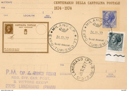 1977 CARTOLINA CON ANNULLO  MILANO  EXPO  TURISMO - Ganzsachen