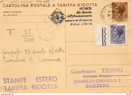 1977 CARTOLINA CON ANNULLO  LA SPEZIA  AVIS - Entero Postal