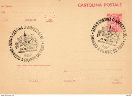 1976 CARTOLINA CON ANNULLO CORTINA D'AMPEZZO -  OMAGGIO  A FILIPPO DE PIPIS - Entiers Postaux