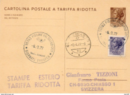 1977 CARTOLINA CON ANNULLO  FIGLINE VALDARNO FIRENZE - Postwaardestukken