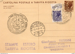 1977 CARTOLINA CON ANNULLO MANZANO UDINE - MOTORADUNO INTERNAZIONALE - Entero Postal